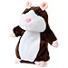 TE-Trend Nachsprechender Peluche Laber Hamster Animaux Laber Hamster Enregistrement de la Voix Fonction de Lecture 3 Couleurs - Hamster Brun foncé