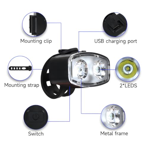 Kit Lanterna Bike Farol Luz de Bicicleta Recarregável USB Ultra Led a Prova da Água Acessorios Bicic