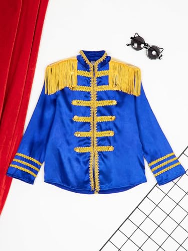 Kids Boys Girls Sergeant Pepper Rock Dance Tassel Long Sleeve Tailcoat Star Jacket3