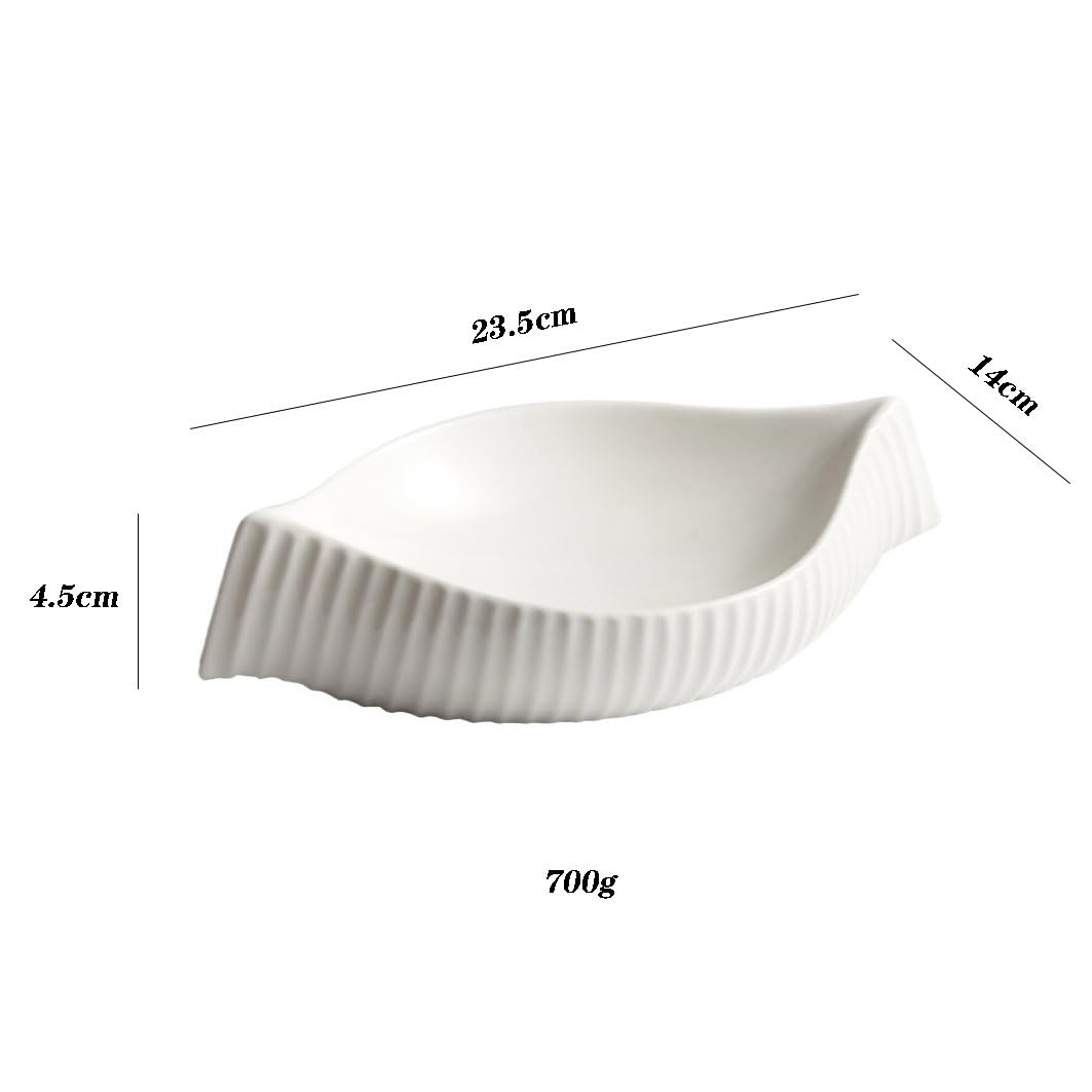 Assiettes de service Assiette à dîner créative chinoise en céramique en forme de conque, assiette peu profonde for la maison, assiette d'apéritif for hôtel Restaurant Assiette réutilisable(S)