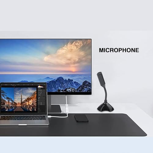 Pzuryhg USB Condenser Microphone for PC with Plug & Play Setup, HD Audio with Adjustable Stand and Noise Reduction, Ideal for Streaming, Podcasting, Voice Recording, Content Creation, and Meetings - imagen 3