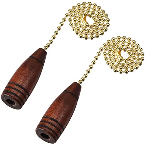 XYWHPGV Sculptured Walnut Wooden Pendant 12 inch Brass Bfinish Pull Chain for Lighting Fans Pack of 2(8c6e3 27d6d 52bbe 8628a b1f3a edfd9