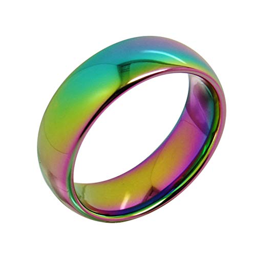 Fashion Month 5mm Tungsten Carbide Ring Rainbow Gay Lesbian Wedding Engagement Colorful LGBT Pride Band