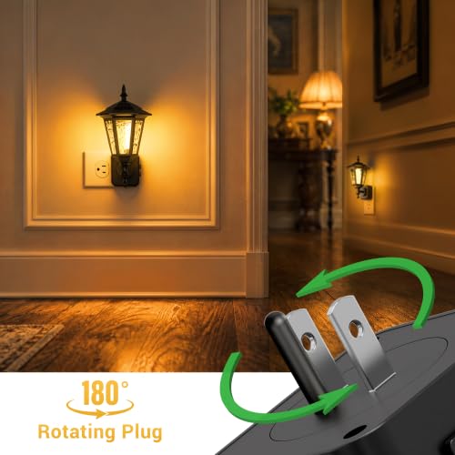 Image of L LOHAS LED Amber Night Lights Plug into Wall, Dimmable Night Light Vintage