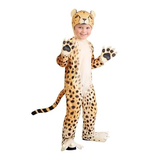 Cheerful Cheetah Costume for Toddlers Plush Cheetah Jumpsuit - 4T
