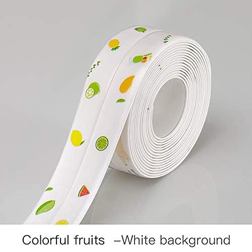 Mforall Oil Proof Caulk Tape Strip PVC Self Adhesive Caulking Sealing Tape for Kitchen Sink Platform Toilet Bathroom Shower and Bathtub, Pack of 1