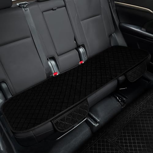 Image of surpassme Comfortable Car Seat Covers Universal Back /Brench Seat Coves for Car Accessories with Storage Pockets, Padded Car Interior Covers for Automotive, SUV, Truck, and Van(Black)