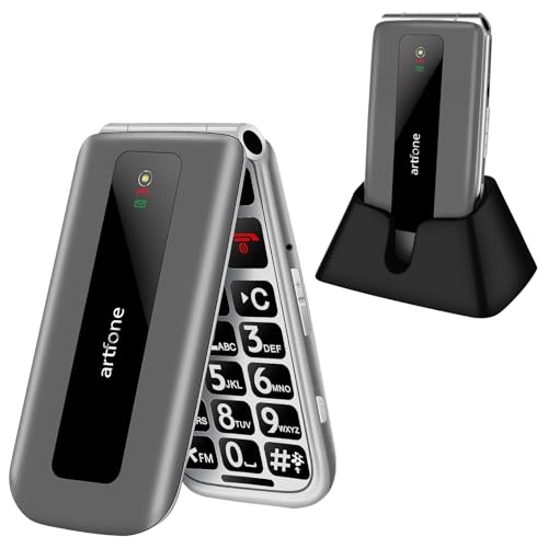Téléphone portable 4G artfone grandes touches avec station de charge, le cadeau idéal pour senior