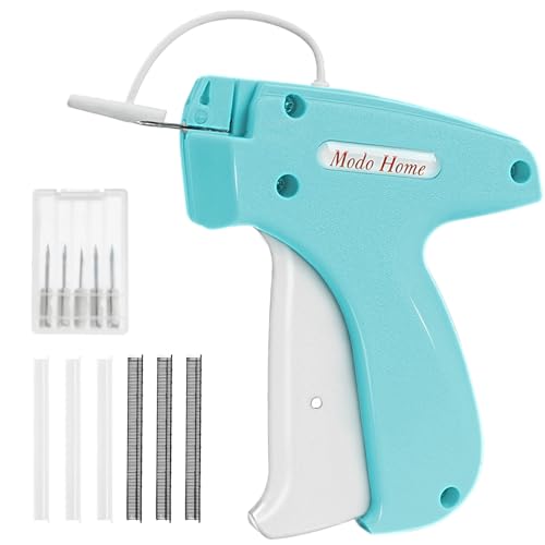 Stitch Gun for Clothing, Modo Home Fine Stitch Gun Kit, 1 Stitch Quick Clothing Fixer with 6 Micro Needles and 5000 Micro Fasteners(2500 Black & 2500 White), Sewing Gun Blue
