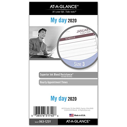 AT-A-GLANCE 2020 Daily Planner Refill, Day Runner, 3-3/4