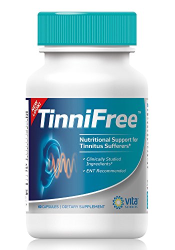 Tinnitus Relief Formula - Tinnifree with Clinically Studied Ingredients. Powerful Effective Formula to Improve Inner Ear Circulation & Help Stop Ringing in the Ears , ENT Recommended. 60 ct.