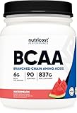 Nutricost BCAA Powder (Watermelon, 90 Serv) - Optimal 2:1:1 Ratio