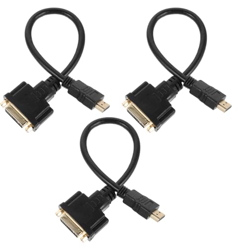 Adaptador DVI a HDMI bidireccional de 3 piezas para conexión de video HD