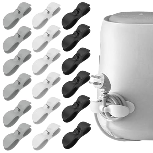 Recoge Cables,Biluer 18 PCS Organizador Cables Sujeta Cables Organizador De Cables Sujeta Cables Adhesivo Sujeta Cables Pared Cable Organizer Recogecables Ordenar Cables (18)