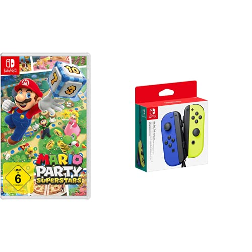 Mario Party Superstars [Nintendo Switch] + Nintendo Joy-Con 2er-Set, Blau/Neon-Gelb