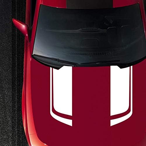 New Coming Product Car Racing Stripes Black Vinyl Truck Hood Decal Front Stickers 4.5 '' x 31.5 '' Wholesale (White)