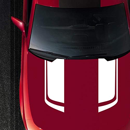 New Coming Product Car Racing Stripes Black Vinyl Truck Hood Decal Front Stickers 4.5 '' x 31.5 '' Wholesale (White)