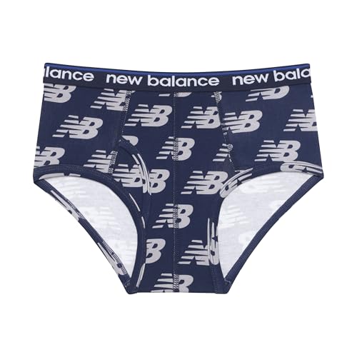 New Balance Boys' Non-Brushed Jersey Performance Wicking Cotton Brief Underwear (5 Pack), Team Navy/Raincloud/Team Red/Graphite Heather/Team Navy3
