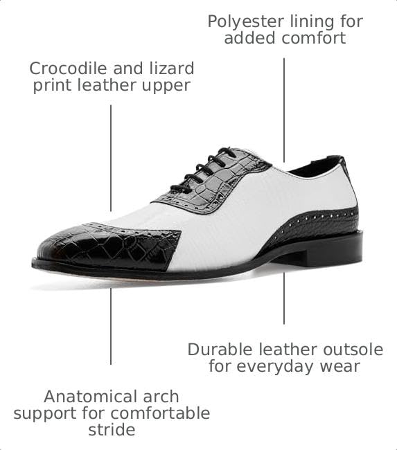 Stacy Adams Men's Tarango Modified Cap Toe Oxford Black & White 9 Wide by Stacy Adams - Used condition - Image 2