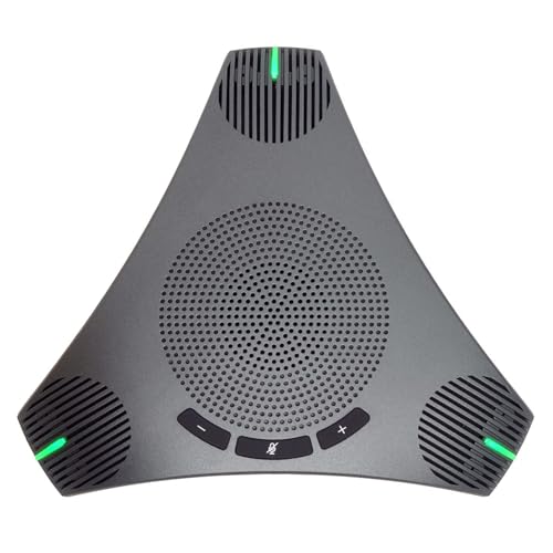 Conference Speaker and Microphone, USB Speakerphone with 360° Omnidirectional Voice Pickup, Smart Voice Enhancement, Hi-Fi Sound, Echo & Noise Reduction for Business, Home Office, Online Meeting