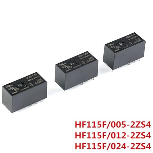 Relé HF115F 12VDC de 8 pines y 2 contactos conmutados para PCB 3