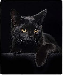 YISUMEI - Soft Fleece Blanket - Black Cat, 80 x 120 cm Throw Suitable for Sofa or Bed