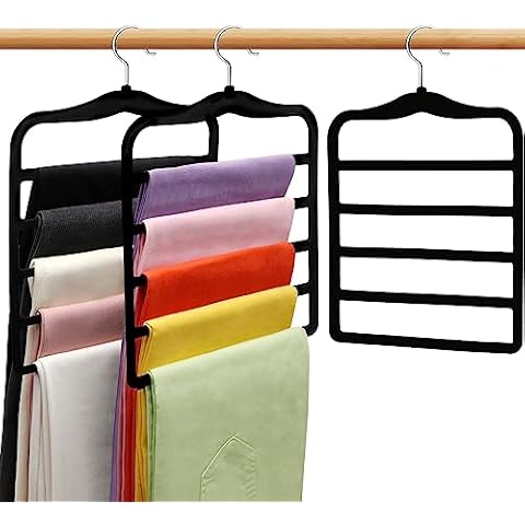 SHUKEEKA Velvet Pant Hangers - Closet Organizer for Space Saving Clothes Storage Cover