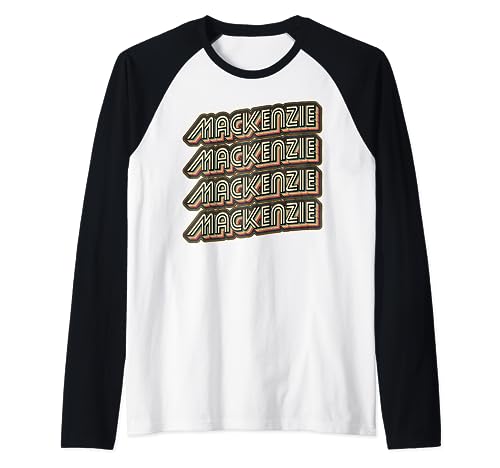 Mackenzie Groovy Style, diseño retro, me llamo Mackenzie Camiseta Manga Raglan