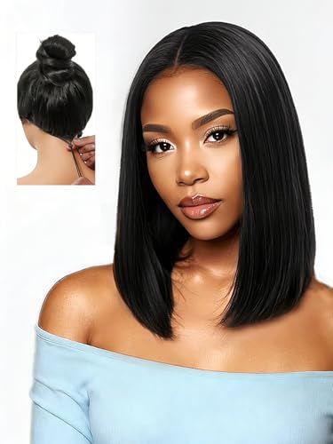 Xinjiju Glueless Bob Wig Human Hair Pre Plucked Pre Cut