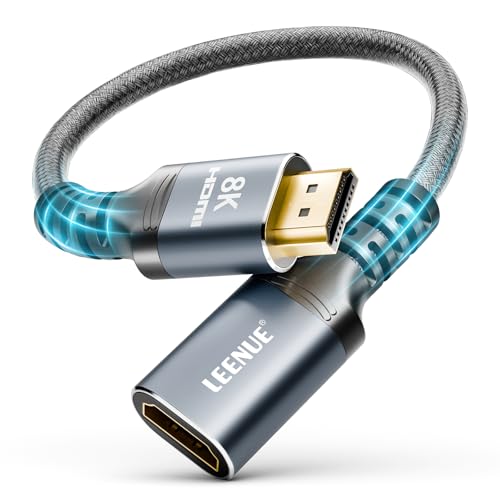 LEENUE HDMI Verlängerungskabel 0 3m HDMI 2.1 Verlängerung Kabel Stecker auf Buchse 8K@60Hz 4K@120Hz Ultra Highspeed 48Gbps eARC HDCP 2.3 für TV-Stick HDTV Beamer 1 Stück