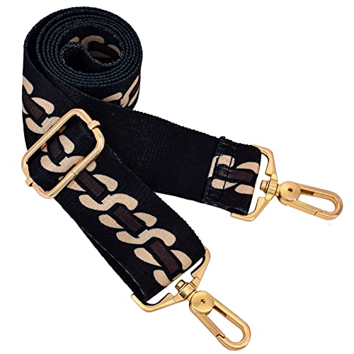 Image of Shoulder strap Crossbody should strap Replacement metal swivel hook shoulder strap Guitar strap for Crossbody Bag /luggag, Alternant S, 1.5 inch(3.8cm width)