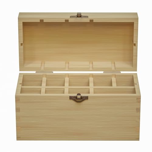 Handmade Bamboo Storage Box for Storing Gold Silver Platinum Jewelry Testing Kit Acids Chemicals 9 slots