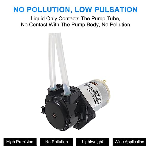 Image of 2Pcs DC 12V Peristaltic Pump DIY Small Liquid Dosing Pump for Aquarium Lab Analytical - Black