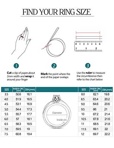 Imolove Moissanite Engagement Ring For Women, Wedding Ring Promise Ring For Women, 1Ct Lab Created Simulated Round Diamond Ring-70A #TOP6