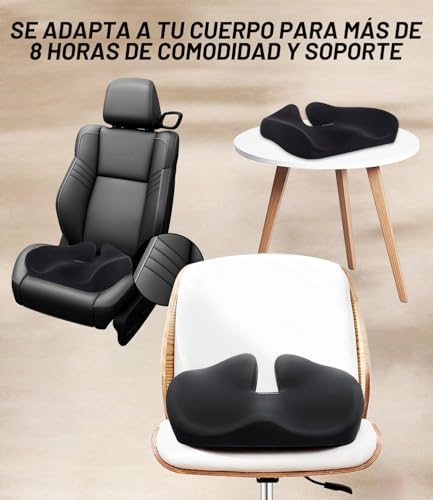Miniatura 6 de Cojin Coxis Ortopedico, Cojin Coxis De Espuma Memoria, Cojín Ergonómico Para Silla De Oficina, Coxis Y Ciática, Cojín Ergonómico De Gran Tamaño Para Silla Oficina, Coche, Alivio Del Dolor Y La Ciática