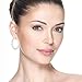 Pearl Hoop Earrings for Women Fashion Dangle Hypoallergenic Layer Earrings Drop Dangle Earrings Gifts for Women (35mm hoop)
