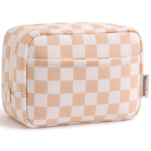Noozion Makeup Bag Travel Toiletry Bag, Puffy Padded Cosmetic Bag for Women, Makeup Organizer Case, Wide-open Pouch Purse, Travel Essentials