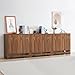 Caspellaire Sideboard Buffet Cabinet with Storage Set of 3, 94.5” Wide Mid Century Modern Wood Storage Cabinet with 6 Doors and Adjustable Shelf for Dining Room, Living Room, Entry