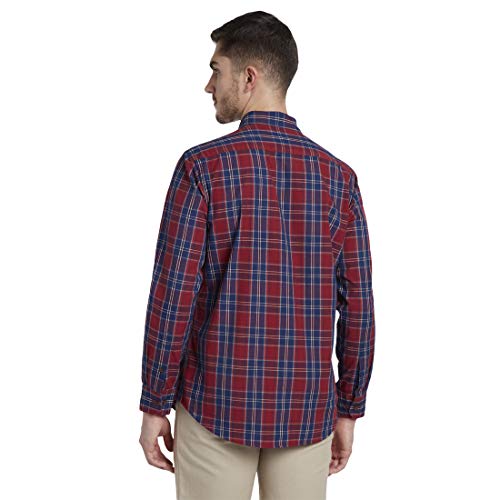 Image of Colorplus Men's Pure Cotton Checks Pattern Tailored Fit Spread Collar Full Sleeve Casual Shirt