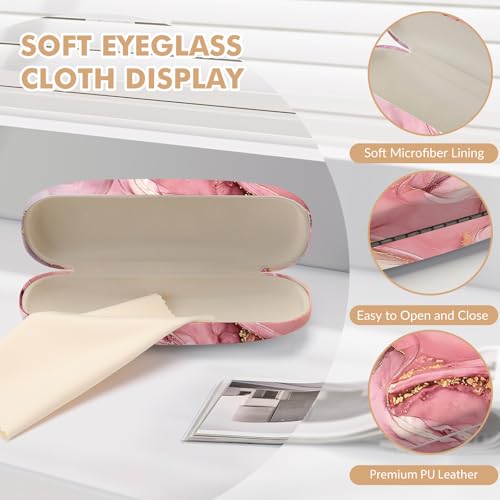 Image of Glasses Case Hard Shell,Portable Protective Eyeglasses Case, Eyeglass Holder Box with Cleaning Cloth, for men women