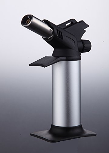 Culinary Torch,A-ONE Adjustable Double Flames Kitchen Torch For Crème Brulee, Sear Meat, Sliver (1 Pack Double Flames)
