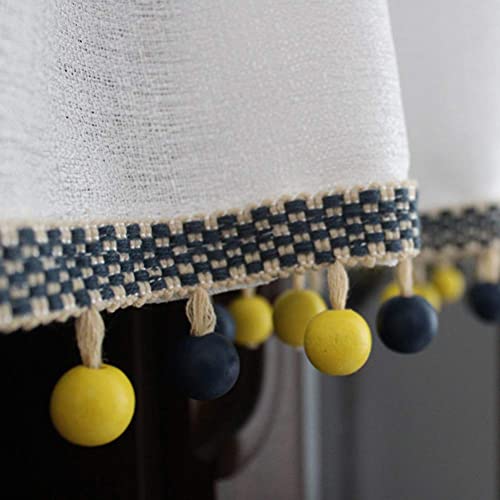 Cenefa de gasa para ventana de cocina con bordado elegante 6