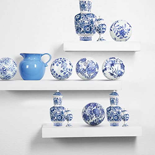 Vesici 9 Pcs Blue and White Porcelain Balls Decorative Chinoiserie Orbs for Centerpiece Bowls China Ceramic Balls Farmhouse Basket Tray Vases Decoration Gifts for Dining Table Holiday(Classic Style)