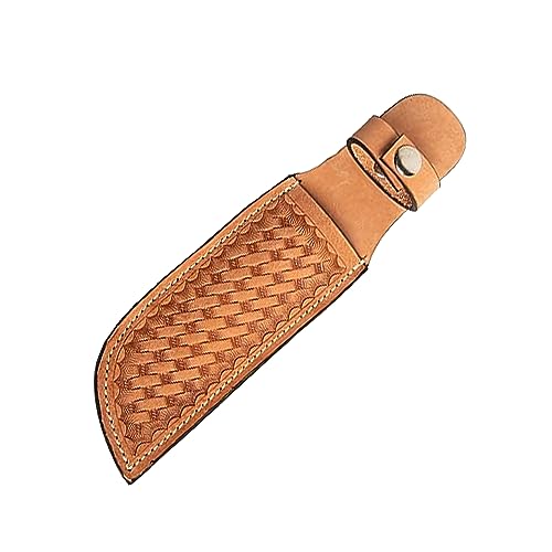 warreplica Handmade Genuine Leather Knife Sheath with Belt Loop|Premium Real Leather Pocket Knife Holder & Holster|Fits Fixed Blades up to 4.7 Inches|Durable Vertical Carry Knife Case
