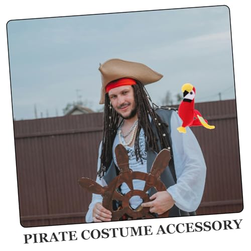 Abaodam Papagaio Pirata De Pelúcia No Ombro Papagaio Artificial Para Ornamento De Ombro Suprimentos