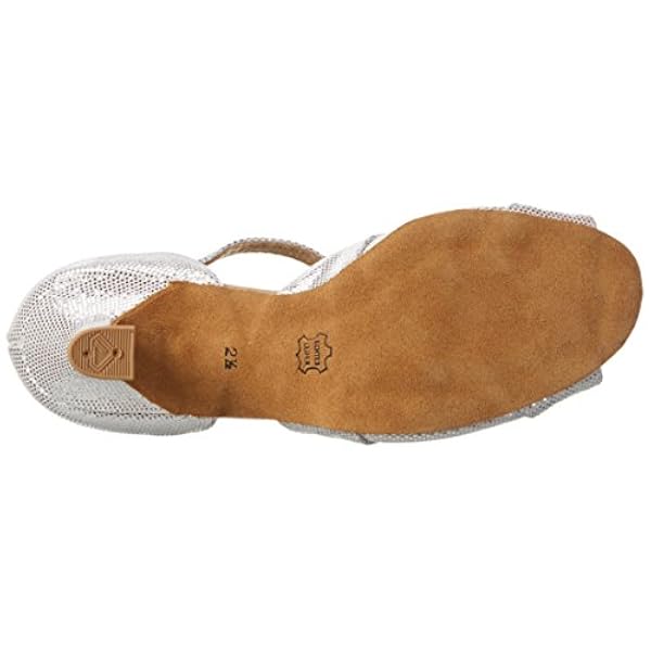 Diamant Donne Scarpe da Ballo 144-077-246 - Pelle Argento/Bianco - 5 cm Flare - Made in Germany