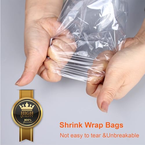 Canwupon RSD-0608-100 Shrink Wrap Bags - 100Pcs 6X8 Inches Clear Pvc Heat Seal Bags For Soap Sleeve Packaging, Bath Bomb,Shoes,Jars,Gift,Tumbler,Heat Sublimation Film For Homemade Diy Projects thumb #1