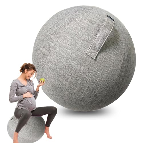 AOLIAZMAX Yoga Ball Cover - Pilates Exercise Yoga Ball Cover, Anti Scratch Exercise Ball Cover with Handle for 55/65/75cm Birthing Ball, Stability Ball, Balance Ball (Without Ball)