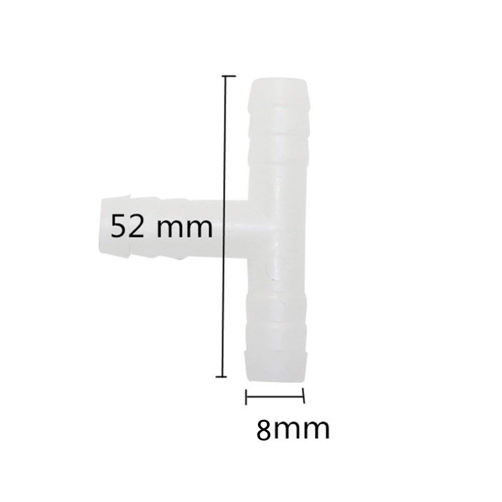 Herramientas de reparación de tuberías El agua de tipo T conectores rápidos con 10mm Barb Agricultura Manguera de jardín de riego automático divisor 200 PC