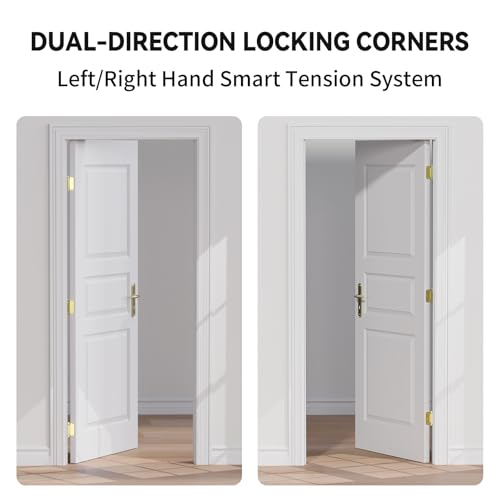 JOYNY 2 Pack Self Closing Door Hinges, 3.5 Inch Spring Loaded Door Hinges for Garage, Front, Back Door, Left/Right Hand, Adjustable Tension, 5/8'' Radius Corners, UL Listed, Gloden by JOYNY - Image 5